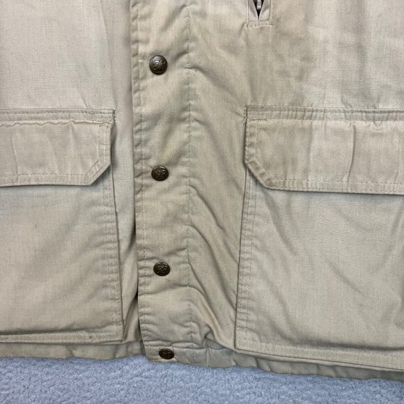 Vintage EDDIE BAUER Men XL Barn Coat Corduroy Collar Chore Jacket USA MADE - Picture 3 of 10